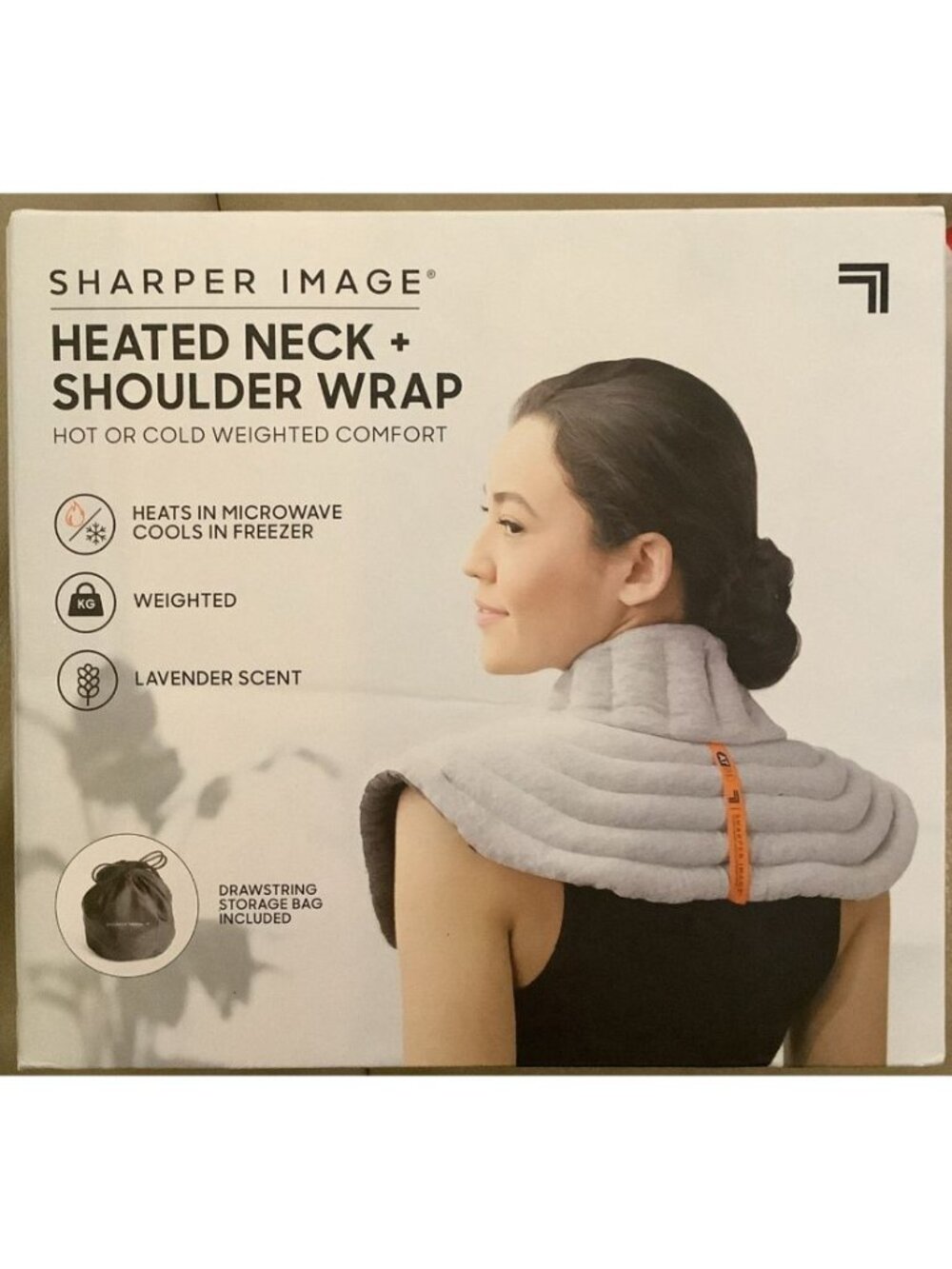 Sharper Image Neck & Shoulder Aromatherapy Wrap Lavender Scented Hot/Cold. New